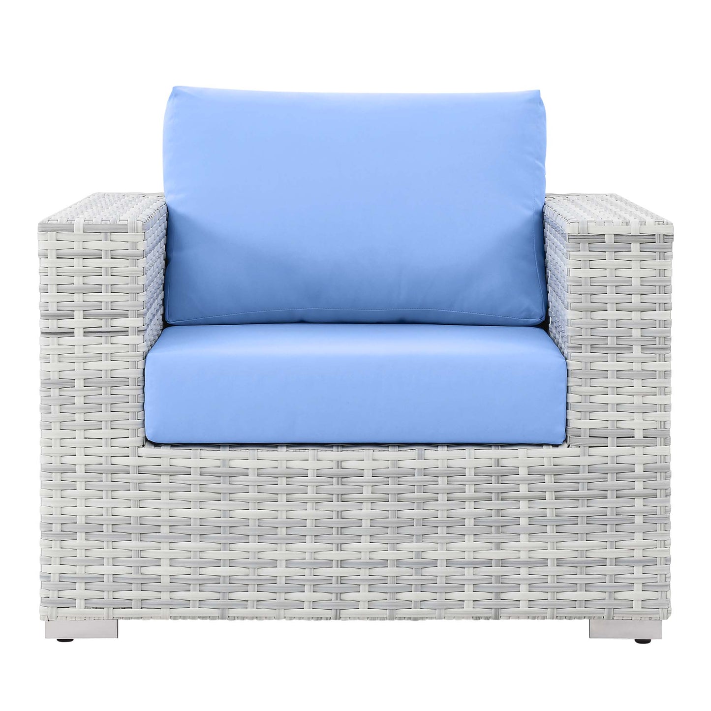 Modway Outlet Convene Outdoor Patio Armchair by Modway  Outdoor Furniture Furniture Light Gray Light Blue - EEI-4297-LGR-LBU