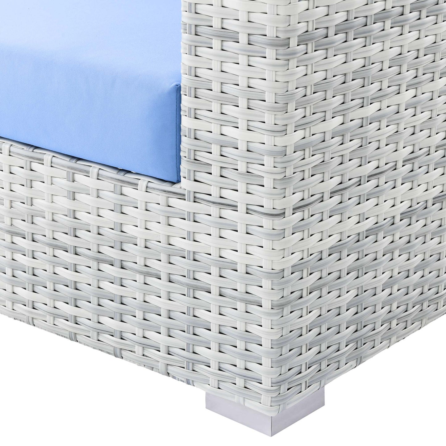 Modway Outlet Convene Outdoor Patio Armchair by Modway  Outdoor Furniture Furniture Light Gray Light Blue - EEI-4297-LGR-LBU