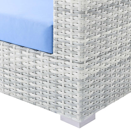 Modway Outlet Convene Outdoor Patio Armchair by Modway  Outdoor Furniture Furniture Light Gray Light Blue - EEI-4297-LGR-LBU