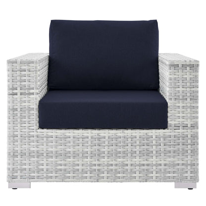 Modway - Convene Outdoor Patio Armchair by Modway  Outdoor Furniture Sofa Sectionals Blue - EEI-4297-LGR-NAV