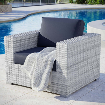 Modway - Convene Outdoor Patio Armchair by Modway  Outdoor Furniture Sofa Sectionals Blue - EEI-4297-LGR-NAV