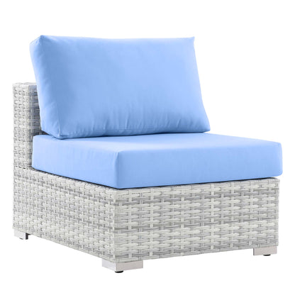 Modway Outlet Convene Outdoor Patio Armless Chair by Modway  Outdoor Furniture Furniture Light Gray Light Blue - EEI-4298-LGR-LBU