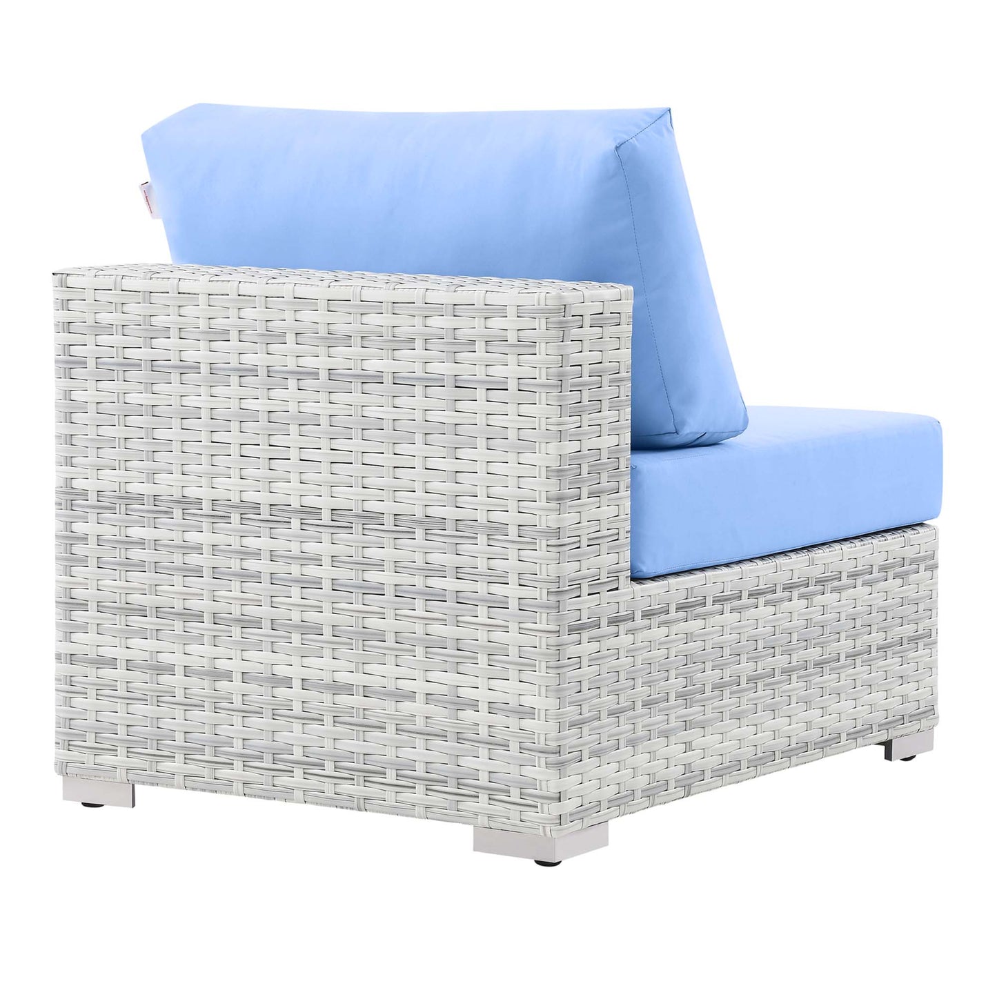 Modway Outlet Convene Outdoor Patio Armless Chair by Modway  Outdoor Furniture Furniture Light Gray Light Blue - EEI-4298-LGR-LBU
