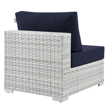 Modway Outlet Convene Outdoor Patio Armless Chair by Modway  Outdoor Furniture Furniture Light Gray Navy - EEI-4298-LGR-NAV