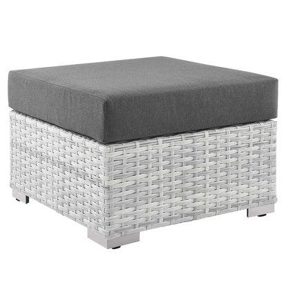 Modway Outlet Convene Outdoor Patio Ottoman by Modway  Outdoor Furniture Furniture Light Gray Charcoal - EEI-4301-LGR-CHA