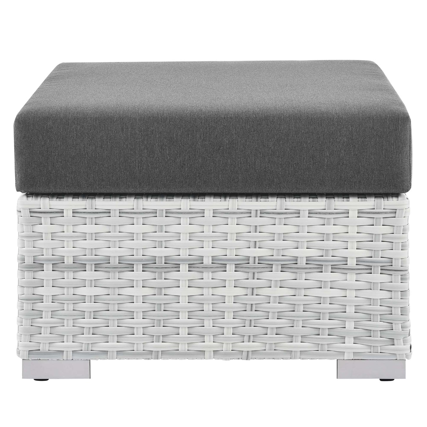 Modway Outlet Convene Outdoor Patio Ottoman by Modway  Outdoor Furniture Furniture Light Gray Charcoal - EEI-4301-LGR-CHA