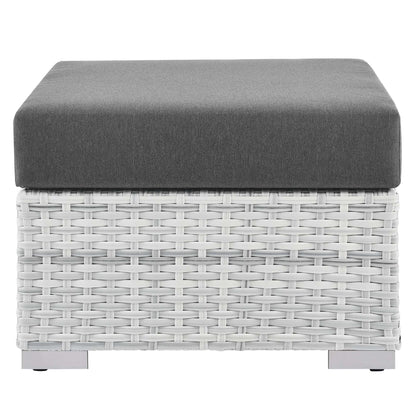 Modway Outlet Convene Outdoor Patio Ottoman by Modway  Outdoor Furniture Furniture Light Gray Charcoal - EEI-4301-LGR-CHA