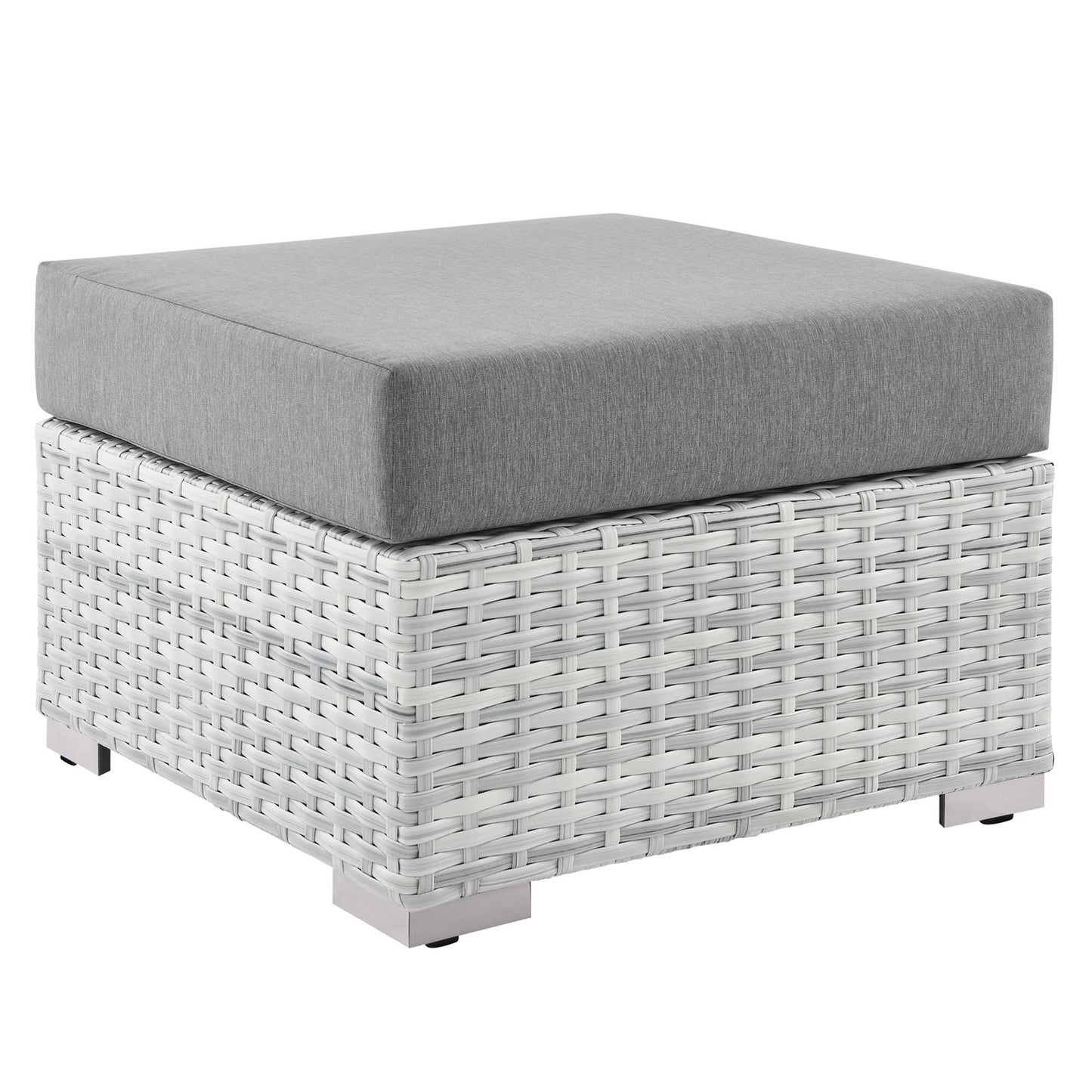 Modway Outlet Convene Outdoor Patio Ottoman by Modway  Outdoor Furniture Furniture Light Gray Gray - EEI-4301-LGR-GRY