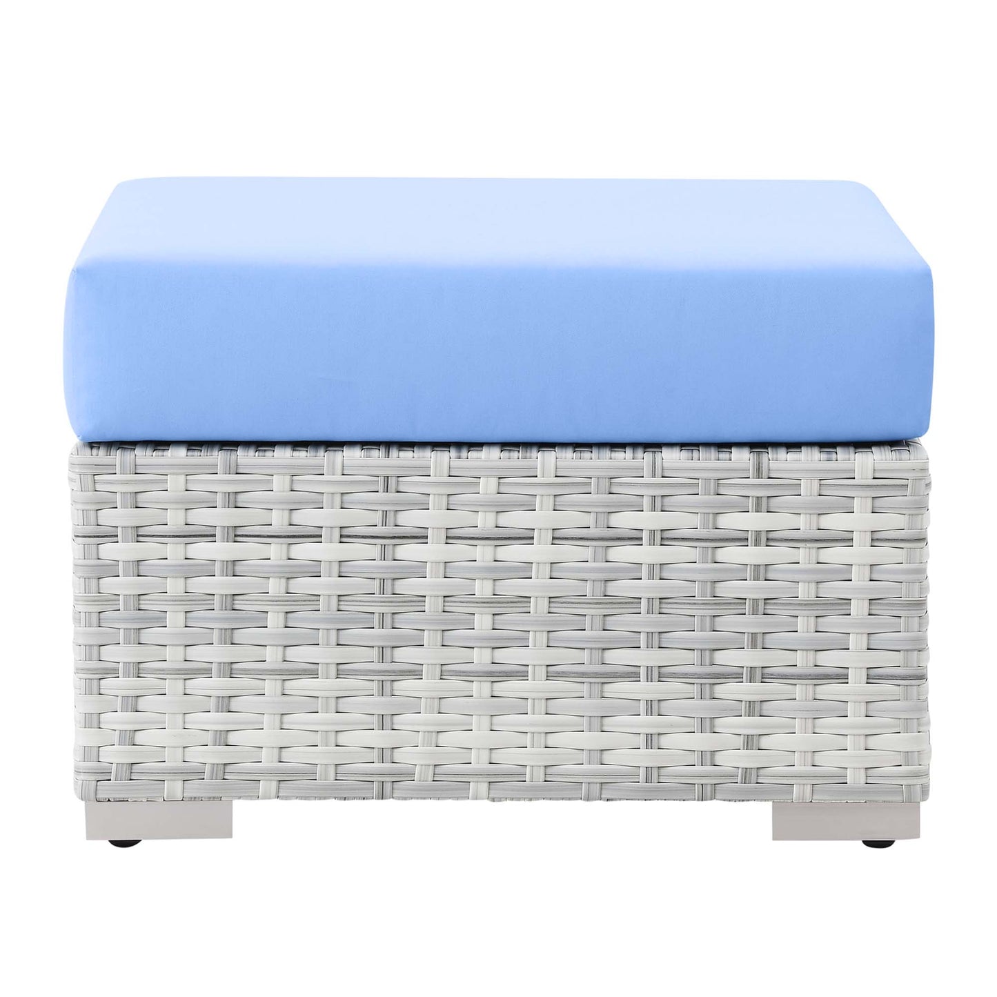 Modway Outlet Convene Outdoor Patio Ottoman by Modway  Outdoor Furniture Furniture Light Gray Light Blue - EEI-4301-LGR-LBU