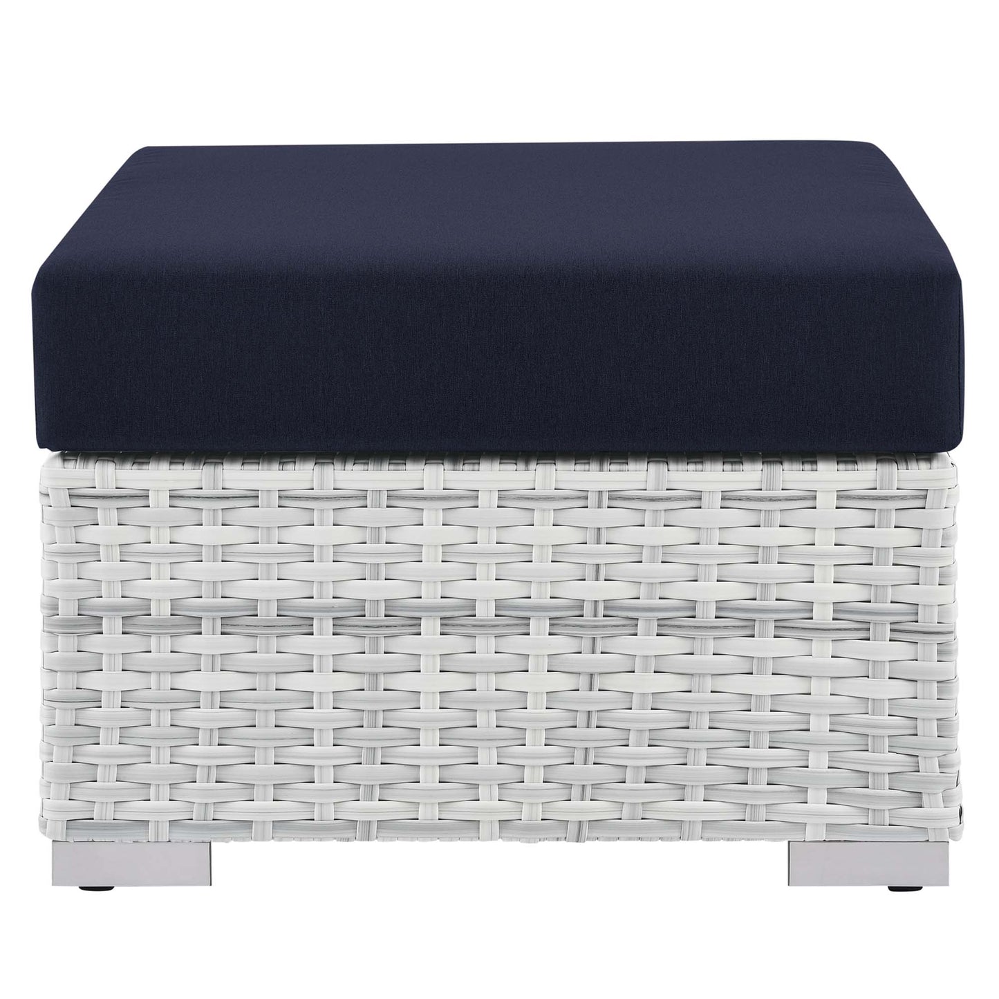 Modway Outlet Convene Outdoor Patio Ottoman by Modway  Outdoor Furniture Furniture Light Gray Navy - EEI-4301-LGR-NAV