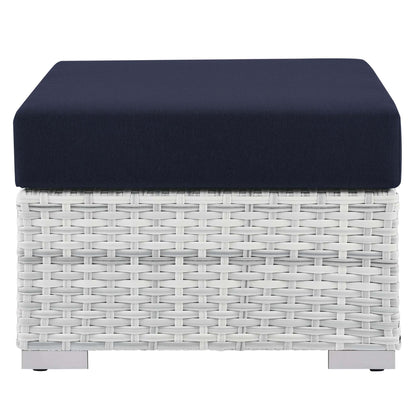 Modway Outlet Convene Outdoor Patio Ottoman by Modway  Outdoor Furniture Furniture Light Gray Navy - EEI-4301-LGR-NAV