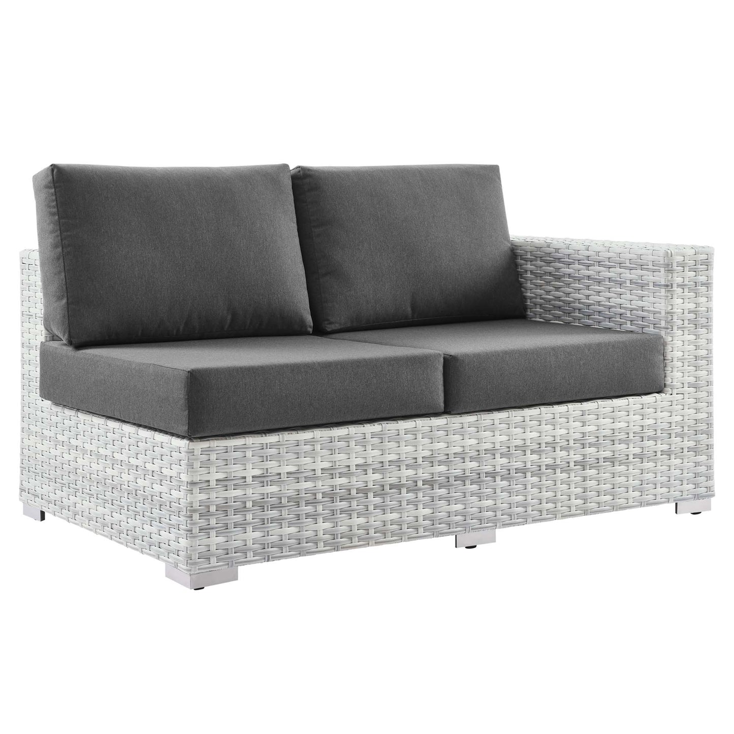 Modway Outlet Convene Outdoor Patio Right-Arm Loveseat by Modway  Outdoor Furniture Furniture Light Gray Charcoal - EEI-4302-LGR-CHA