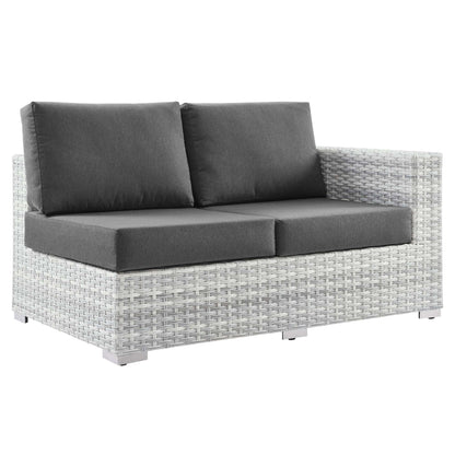 Modway Outlet Convene Outdoor Patio Right-Arm Loveseat by Modway  Outdoor Furniture Furniture Light Gray Charcoal - EEI-4302-LGR-CHA