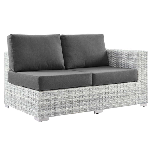 Modway Outlet Convene Outdoor Patio Right-Arm Loveseat by Modway  Outdoor Furniture Furniture Light Gray Charcoal - EEI-4302-LGR-CHA