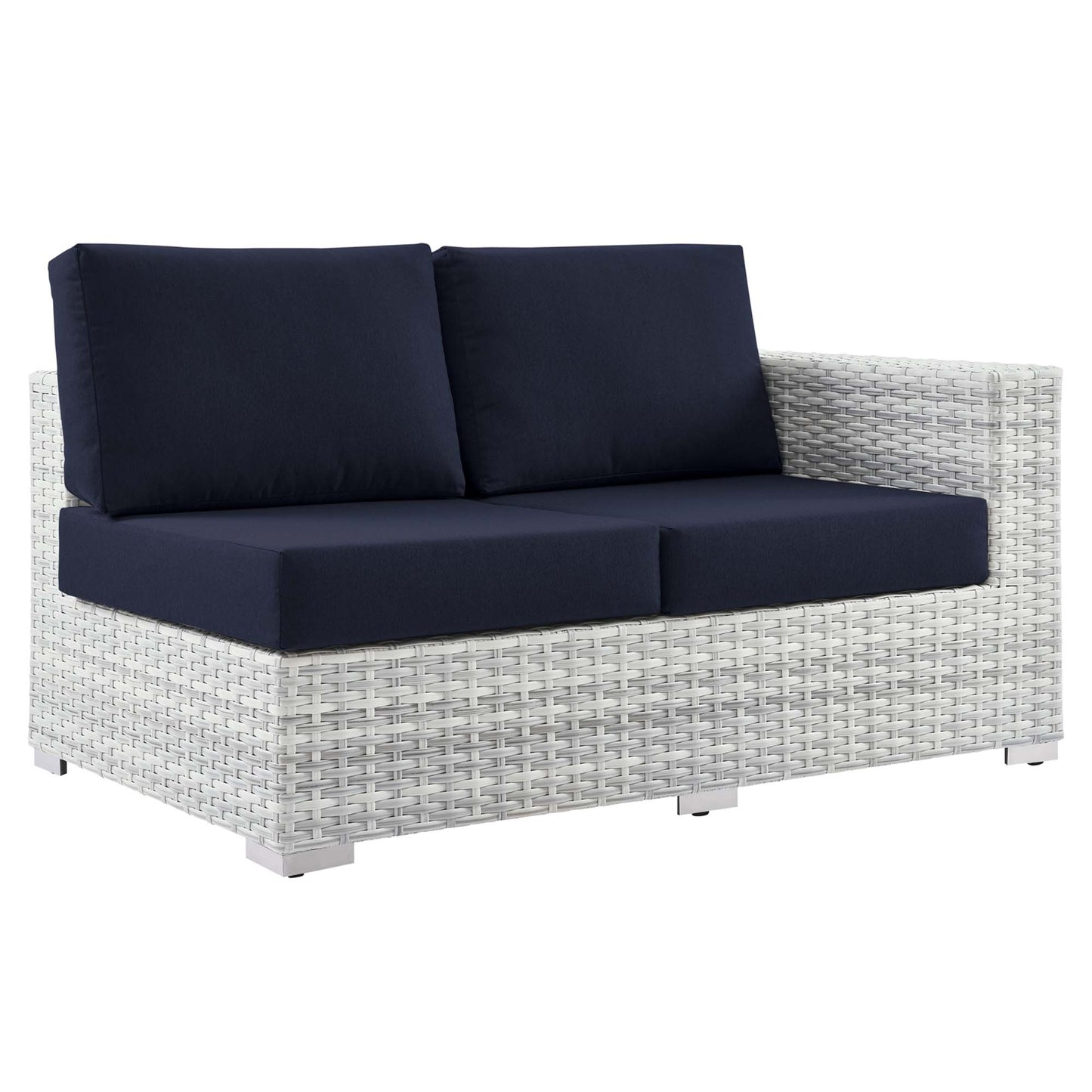 Modway Outlet Convene Outdoor Patio Right-Arm Loveseat by Modway  Outdoor Furniture Furniture Light Gray Navy - EEI-4302-LGR-NAV