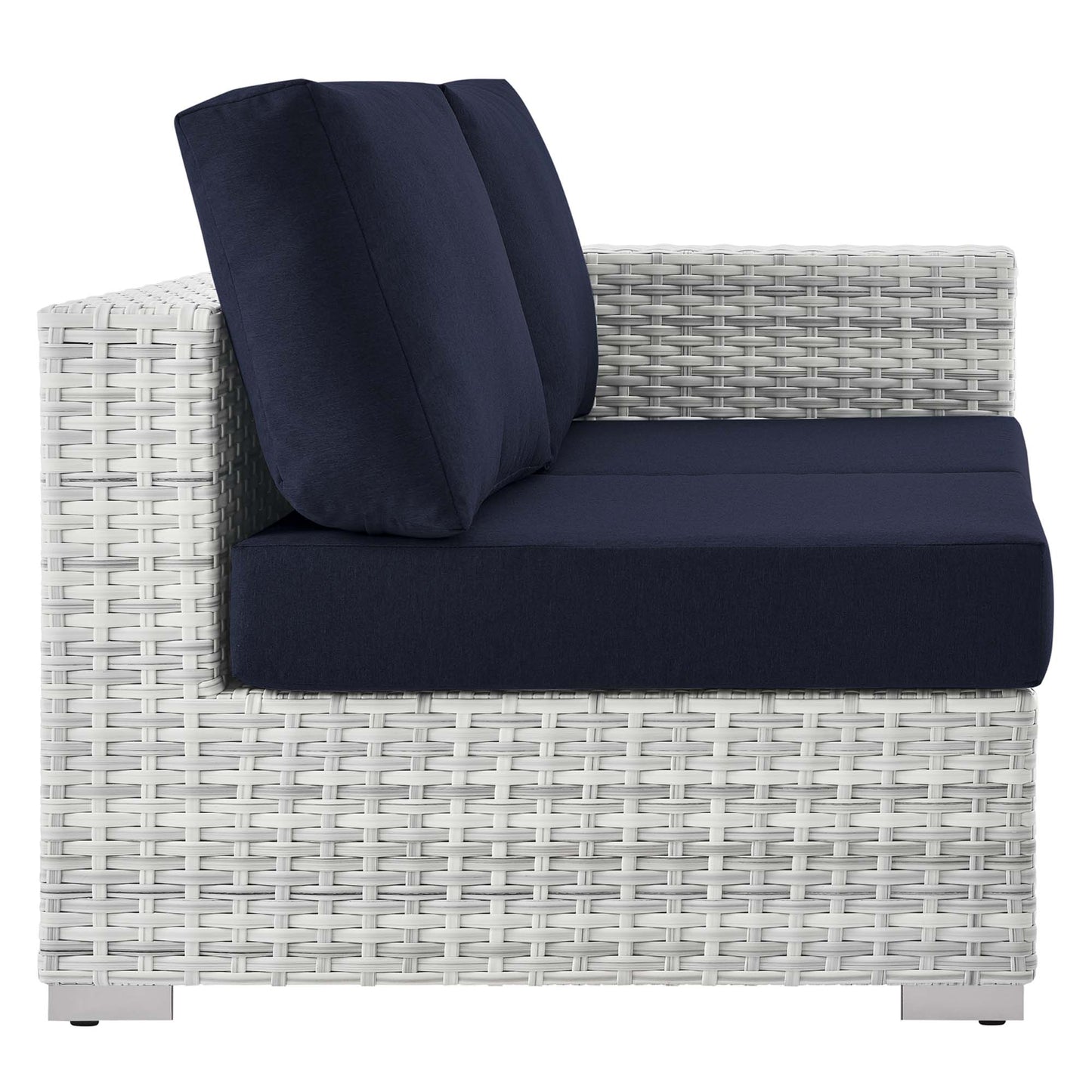 Modway Outlet Convene Outdoor Patio Right-Arm Loveseat by Modway  Outdoor Furniture Furniture Light Gray Navy - EEI-4302-LGR-NAV