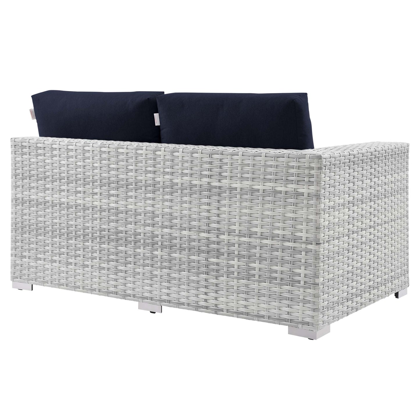 Modway Outlet Convene Outdoor Patio Right-Arm Loveseat by Modway  Outdoor Furniture Furniture Light Gray Navy - EEI-4302-LGR-NAV
