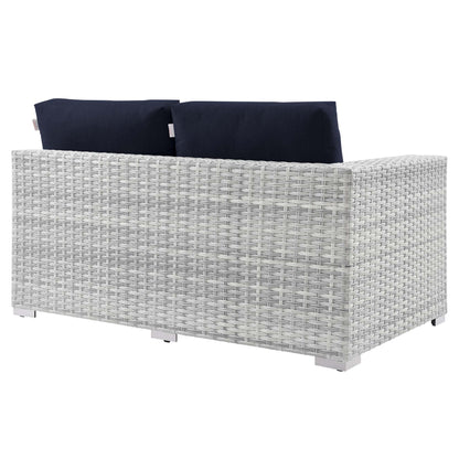 Modway Outlet Convene Outdoor Patio Right-Arm Loveseat by Modway  Outdoor Furniture Furniture Light Gray Navy - EEI-4302-LGR-NAV