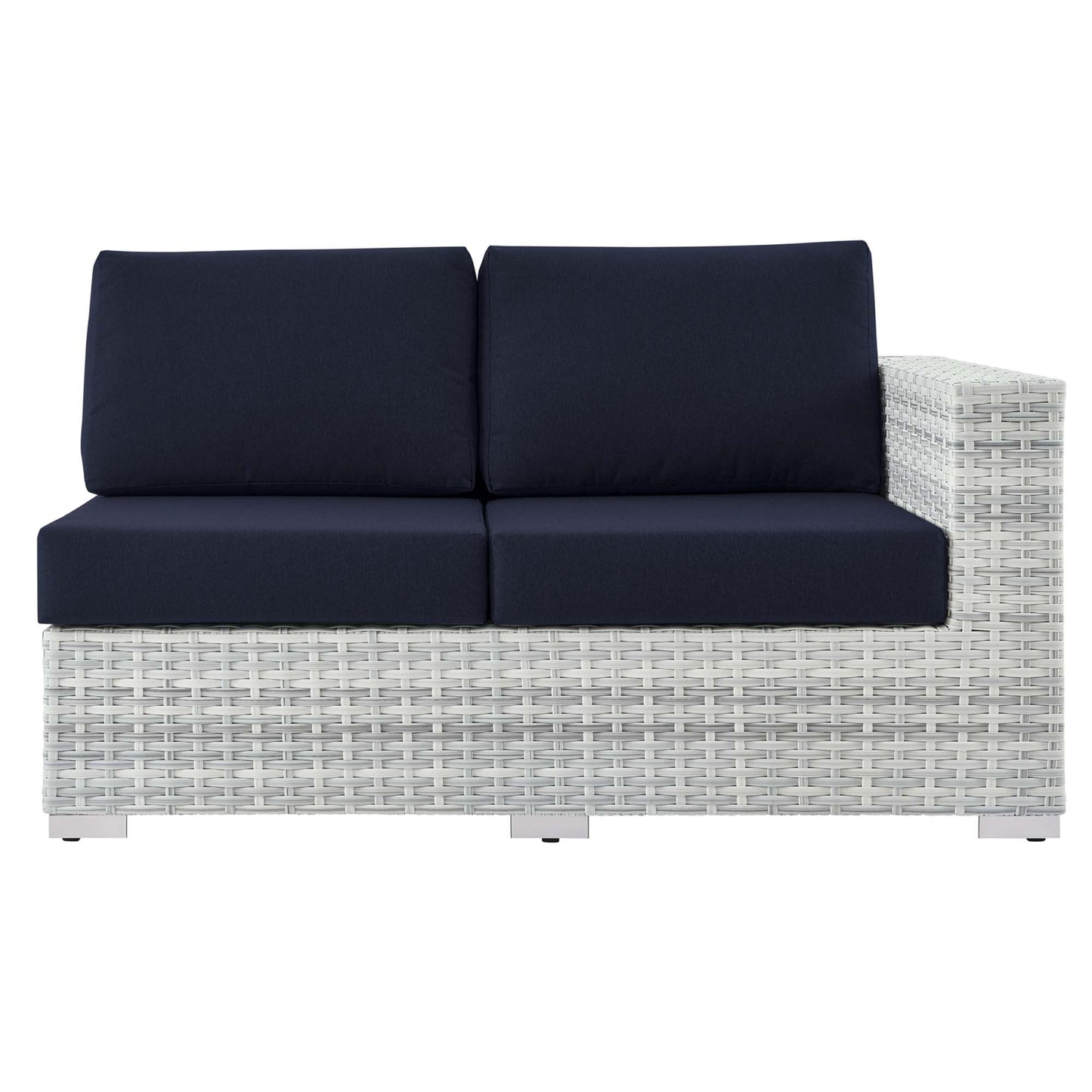 Modway Outlet Convene Outdoor Patio Right-Arm Loveseat by Modway  Outdoor Furniture Furniture Light Gray Navy - EEI-4302-LGR-NAV