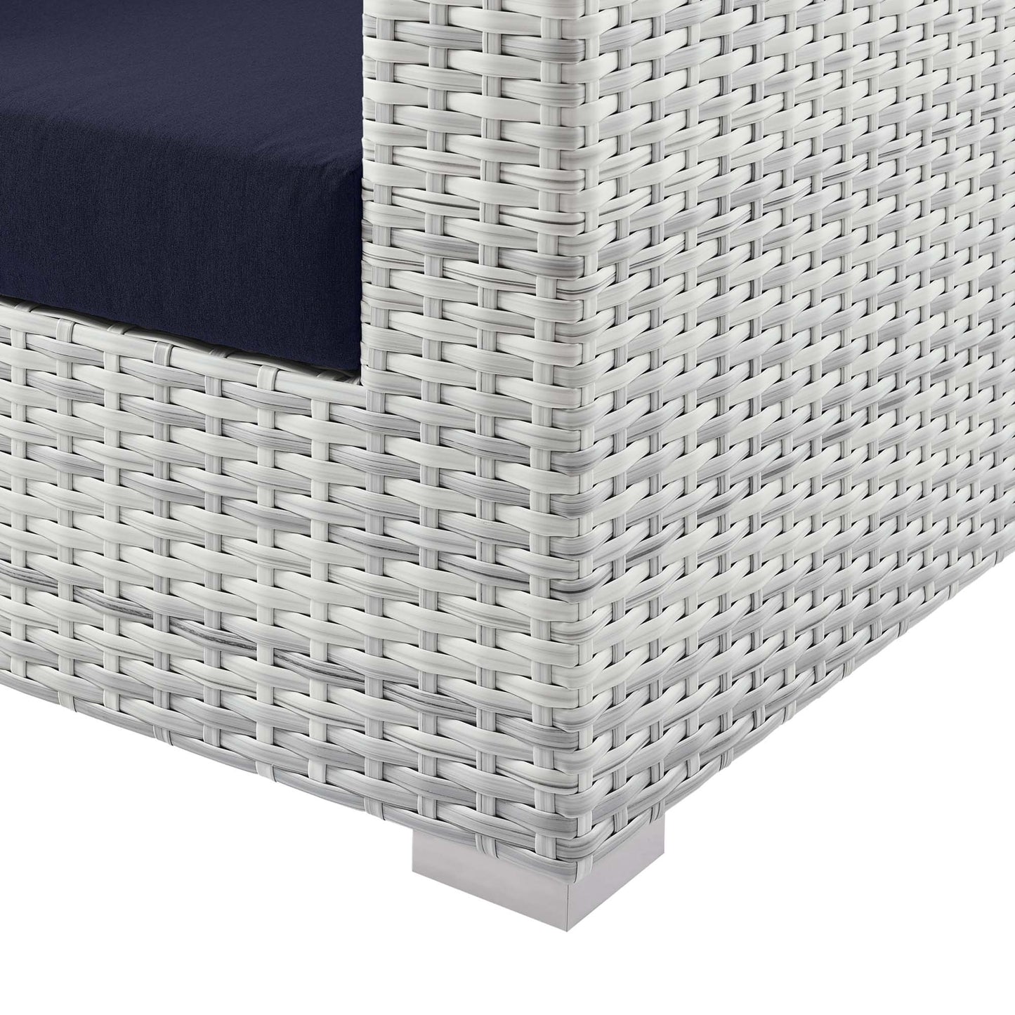 Modway Outlet Convene Outdoor Patio Right-Arm Loveseat by Modway  Outdoor Furniture Furniture Light Gray Navy - EEI-4302-LGR-NAV