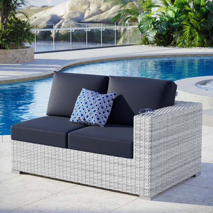 Modway Outlet Convene Outdoor Patio Right-Arm Loveseat by Modway  Outdoor Furniture Furniture Light Gray Navy - EEI-4302-LGR-NAV