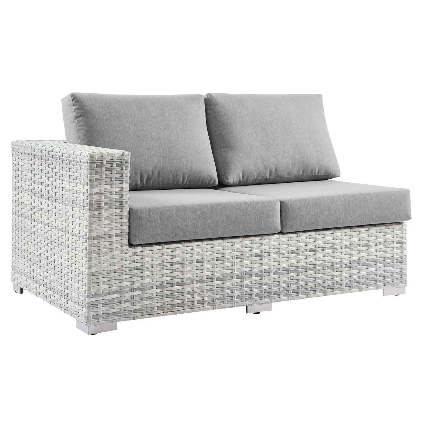 Modway - Convene Outdoor Patio Left-Arm Loveseat by Modway  Outdoor Furniture Sofa Sectionals Gray - EEI-4303-LGR-GRY
