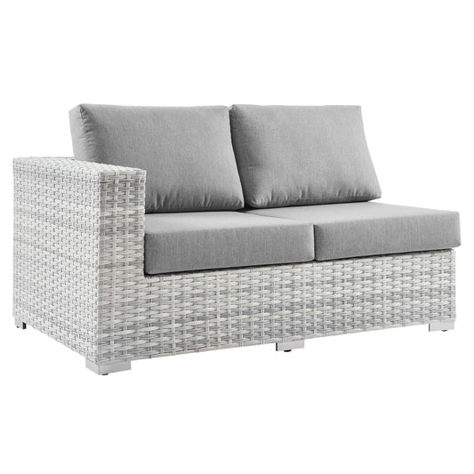 Modway - Convene Outdoor Patio Left-Arm Loveseat by Modway  Outdoor Furniture Sofa Sectionals Gray - EEI-4303-LGR-GRY