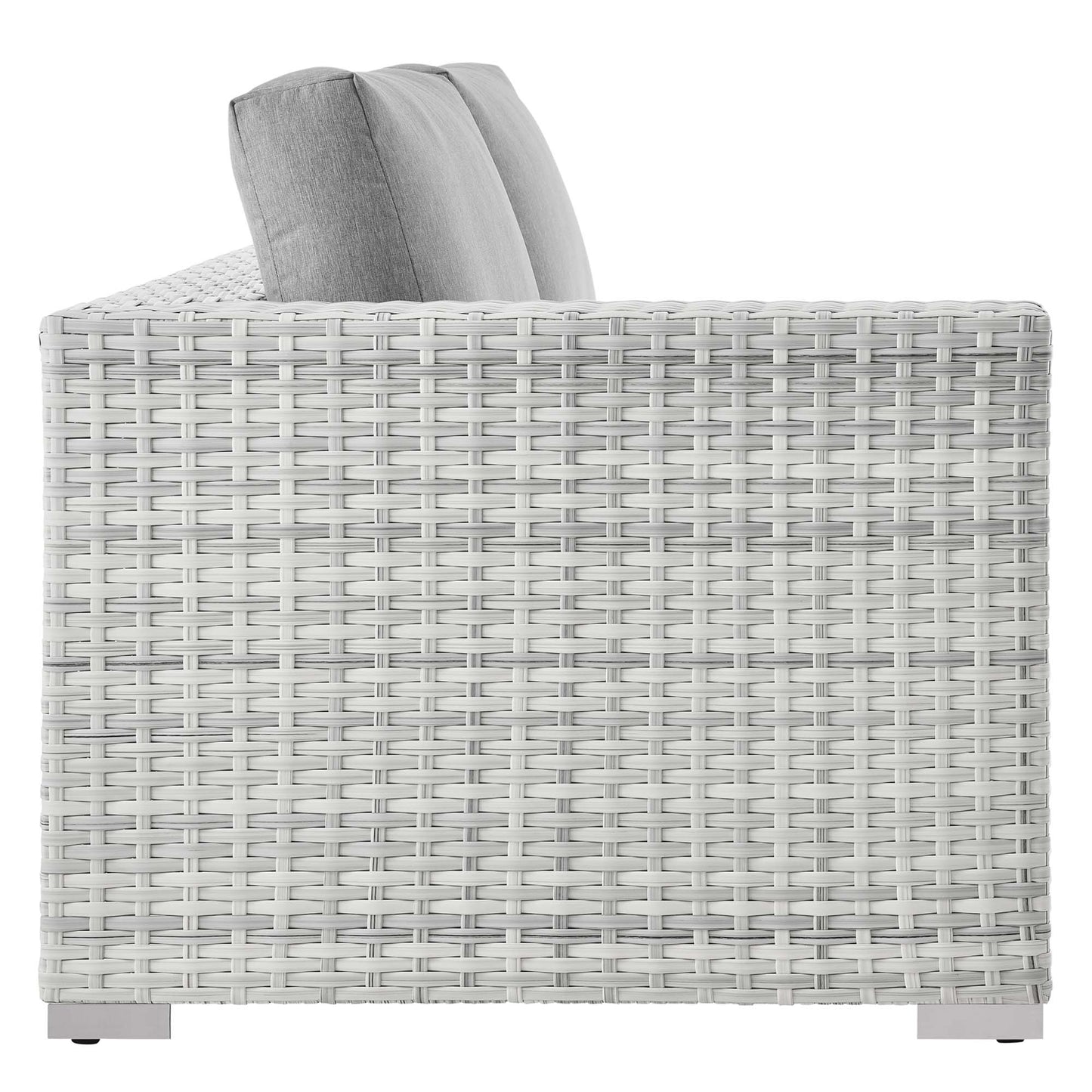 Modway - Convene Outdoor Patio Left-Arm Loveseat by Modway  Outdoor Furniture Sofa Sectionals Gray - EEI-4303-LGR-GRY