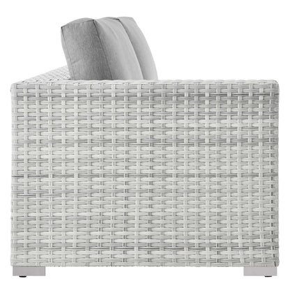 Modway - Convene Outdoor Patio Left-Arm Loveseat by Modway  Outdoor Furniture Sofa Sectionals Gray - EEI-4303-LGR-GRY