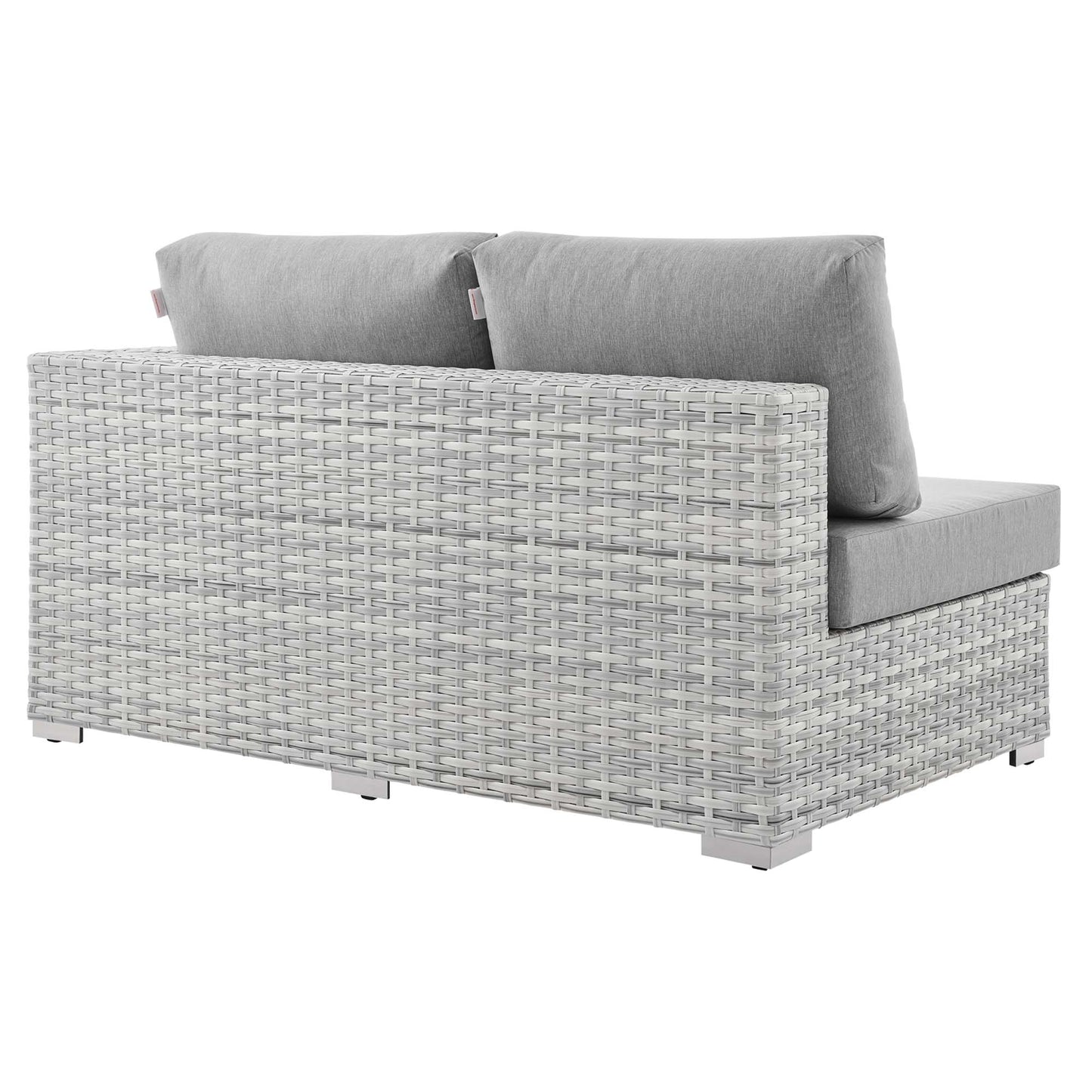 Modway - Convene Outdoor Patio Left-Arm Loveseat by Modway  Outdoor Furniture Sofa Sectionals Gray - EEI-4303-LGR-GRY