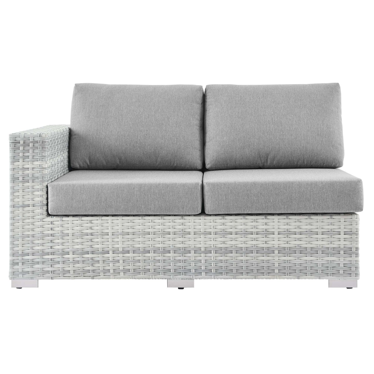 Modway - Convene Outdoor Patio Left-Arm Loveseat by Modway  Outdoor Furniture Sofa Sectionals Gray - EEI-4303-LGR-GRY