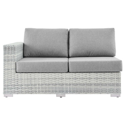 Modway - Convene Outdoor Patio Left-Arm Loveseat by Modway  Outdoor Furniture Sofa Sectionals Gray - EEI-4303-LGR-GRY
