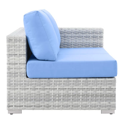 Modway Outlet Convene Outdoor Patio Left-Arm Loveseat by Modway  Outdoor Furniture Furniture Light Gray Light Blue - EEI-4303-LGR-LBU