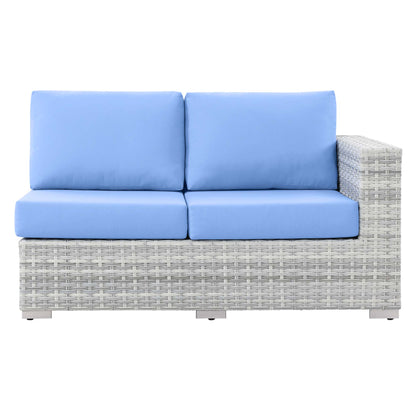 Modway Outlet Convene Outdoor Patio Left-Arm Loveseat by Modway  Outdoor Furniture Furniture Light Gray Light Blue - EEI-4303-LGR-LBU
