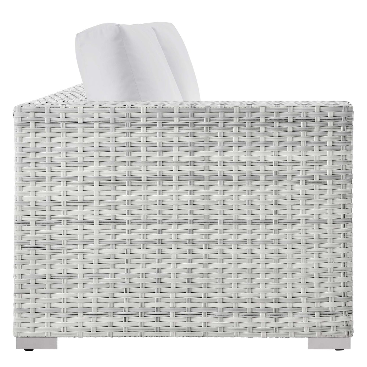 Modway Outlet Convene Outdoor Patio Left-Arm Loveseat by Modway  Outdoor Furniture Furniture Light Gray White - EEI-4303-LGR-WHI