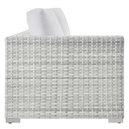 Modway Outlet Convene Outdoor Patio Left-Arm Loveseat by Modway  Outdoor Furniture Furniture Light Gray White - EEI-4303-LGR-WHI