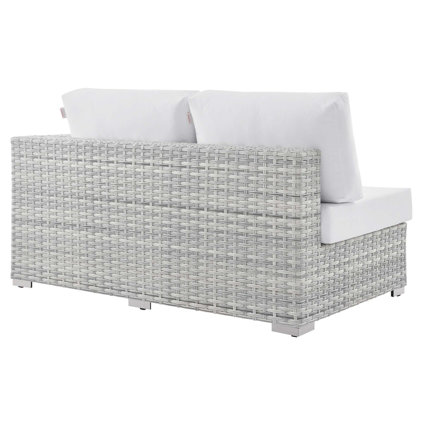 Modway Outlet Convene Outdoor Patio Left-Arm Loveseat by Modway  Outdoor Furniture Furniture Light Gray White - EEI-4303-LGR-WHI