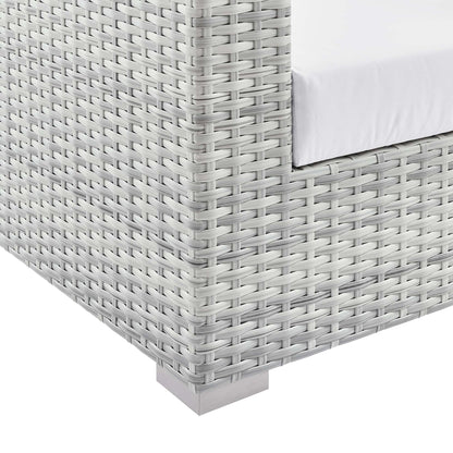 Modway Outlet Convene Outdoor Patio Left-Arm Loveseat by Modway  Outdoor Furniture Furniture Light Gray White - EEI-4303-LGR-WHI