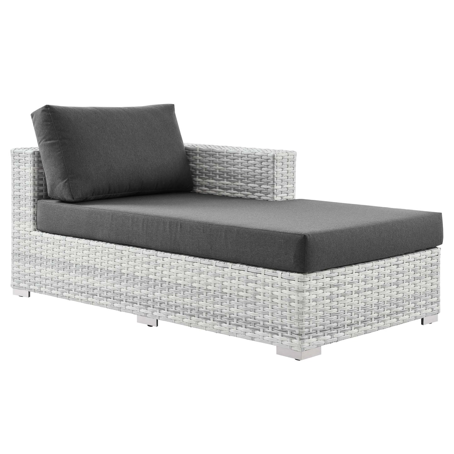 Modway Outlet Convene Outdoor Patio Right Chaise by Modway  Outdoor Furniture Furniture Light Gray Charcoal - EEI-4304-LGR-CHA