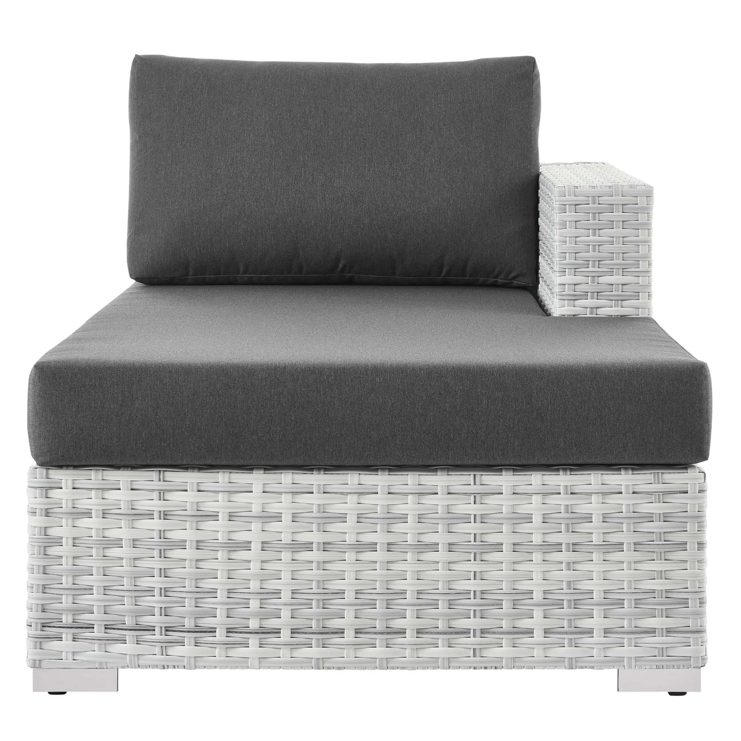 Modway Outlet Convene Outdoor Patio Right Chaise by Modway  Outdoor Furniture Furniture Light Gray Charcoal - EEI-4304-LGR-CHA