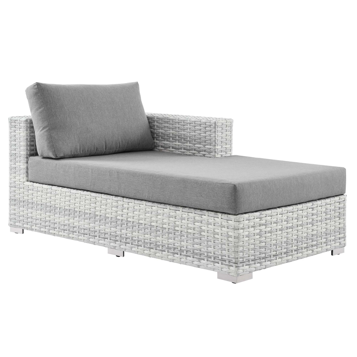 Modway Outlet Convene Outdoor Patio Right Chaise by Modway  Outdoor Furniture Furniture Light Gray Gray - EEI-4304-LGR-GRY