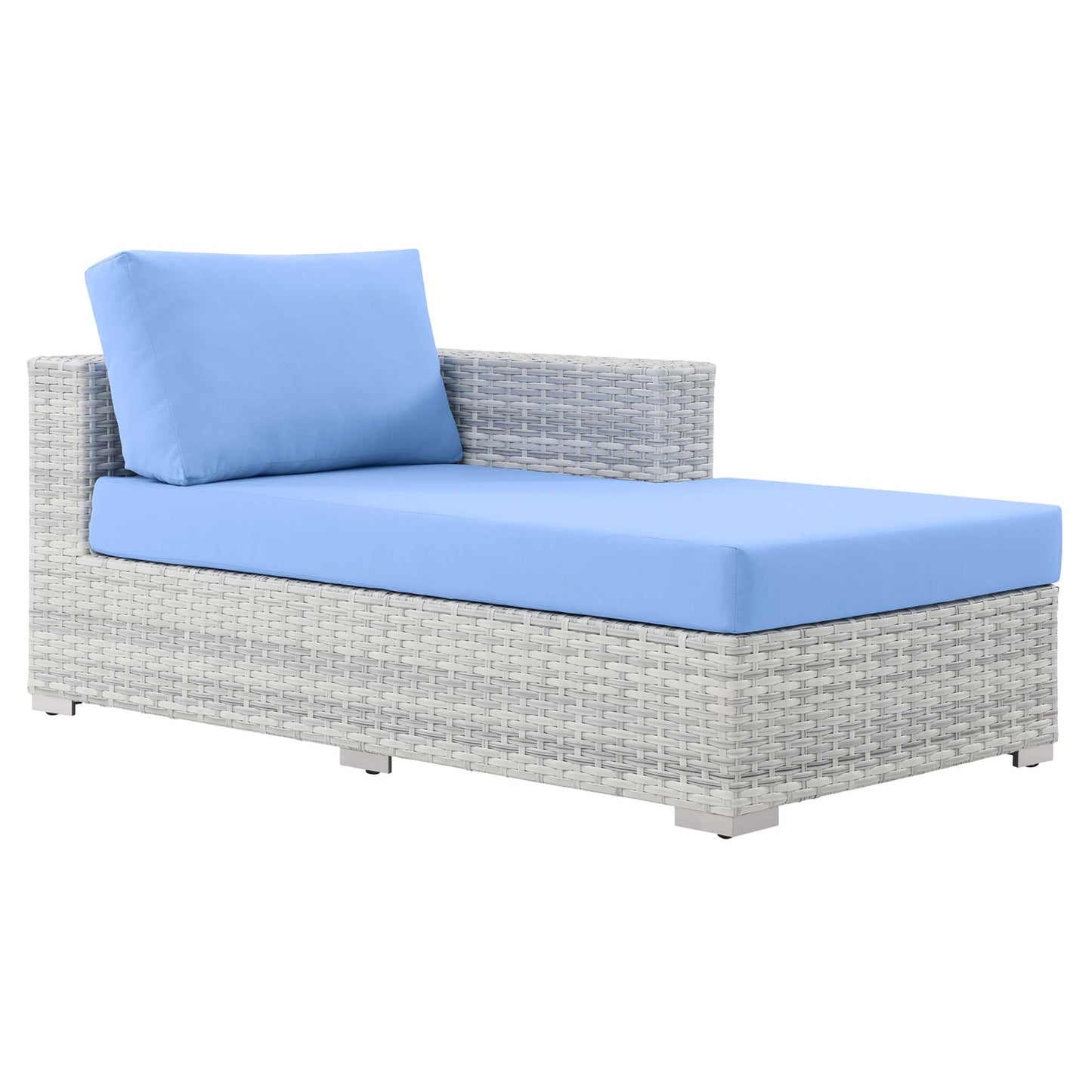 Modway Outlet Convene Outdoor Patio Right Chaise by Modway  Outdoor Furniture Furniture Light Gray Light Blue - EEI-4304-LGR-LBU