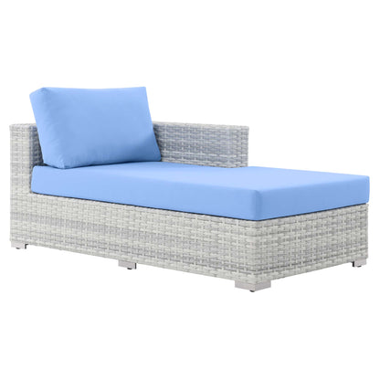 Modway Outlet Convene Outdoor Patio Right Chaise by Modway  Outdoor Furniture Furniture Light Gray Light Blue - EEI-4304-LGR-LBU
