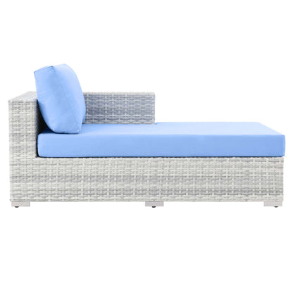 Modway Outlet Convene Outdoor Patio Right Chaise by Modway  Outdoor Furniture Furniture Light Gray Light Blue - EEI-4304-LGR-LBU