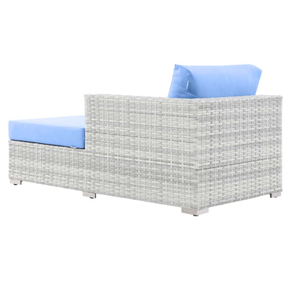 Modway Outlet Convene Outdoor Patio Right Chaise by Modway  Outdoor Furniture Furniture Light Gray Light Blue - EEI-4304-LGR-LBU