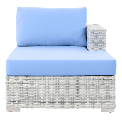 Modway Outlet Convene Outdoor Patio Right Chaise by Modway  Outdoor Furniture Furniture Light Gray Light Blue - EEI-4304-LGR-LBU