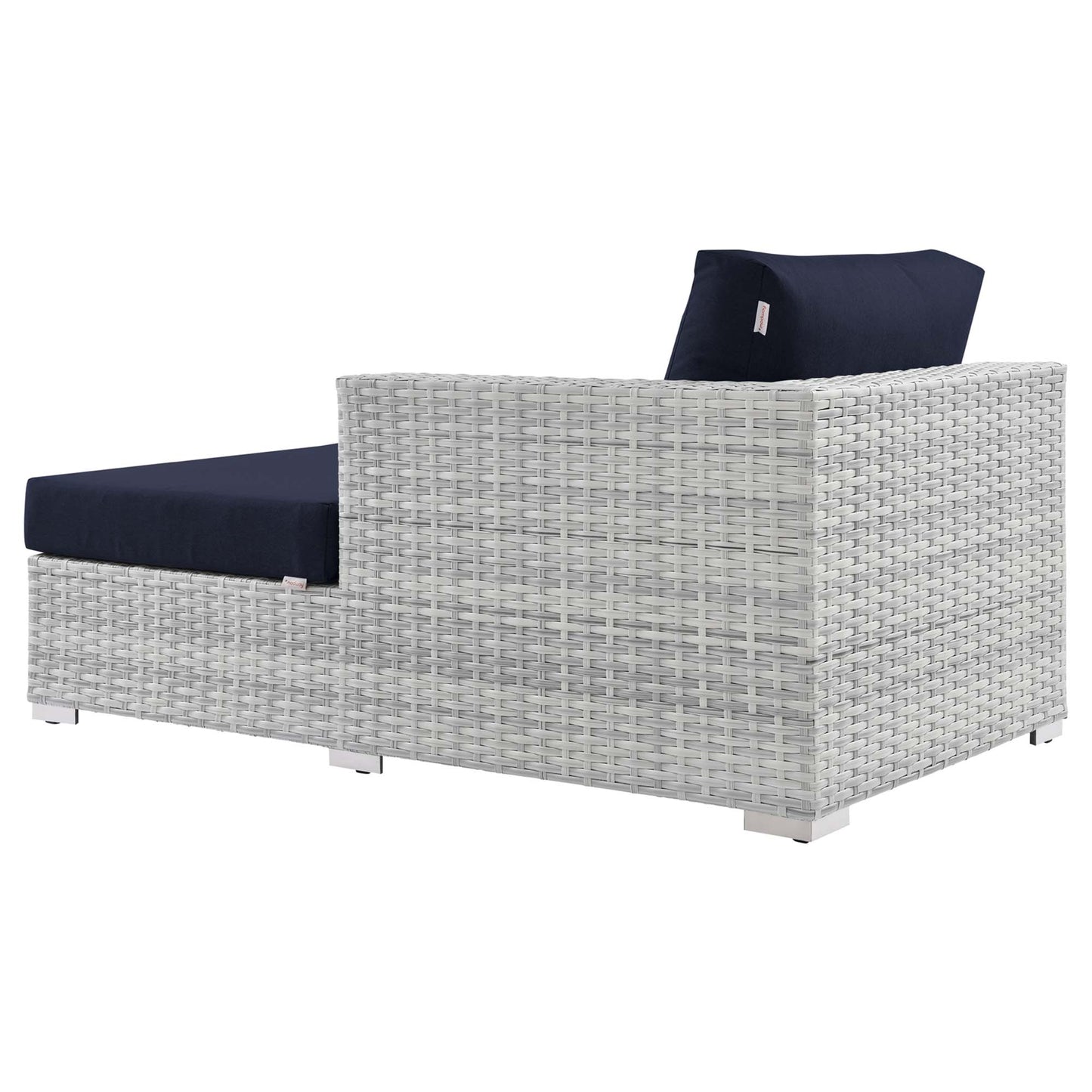Modway Outlet Convene Outdoor Patio Right Chaise by Modway  Outdoor Furniture Furniture Light Gray Navy - EEI-4304-LGR-NAV
