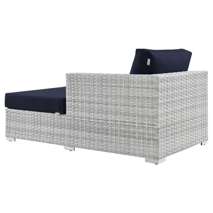 Modway Outlet Convene Outdoor Patio Right Chaise by Modway  Outdoor Furniture Furniture Light Gray Navy - EEI-4304-LGR-NAV