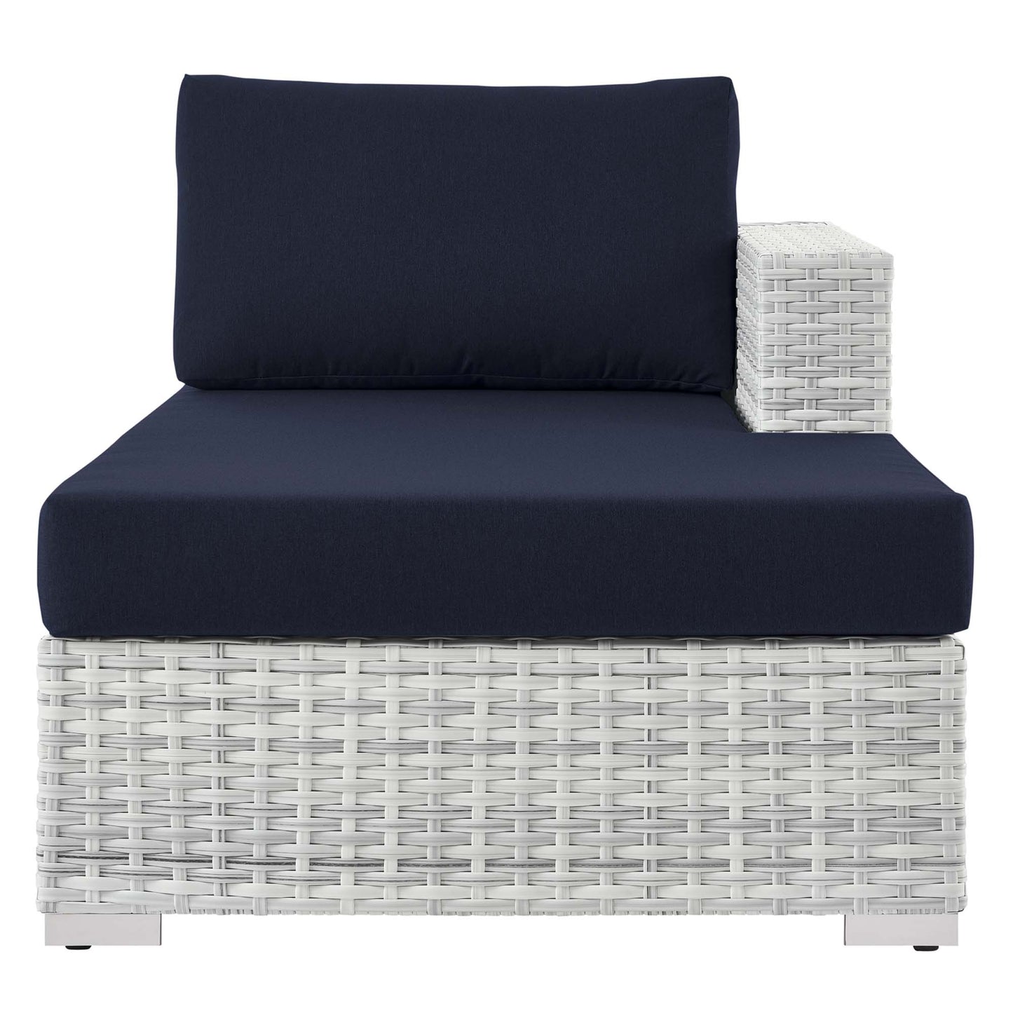 Modway Outlet Convene Outdoor Patio Right Chaise by Modway  Outdoor Furniture Furniture Light Gray Navy - EEI-4304-LGR-NAV