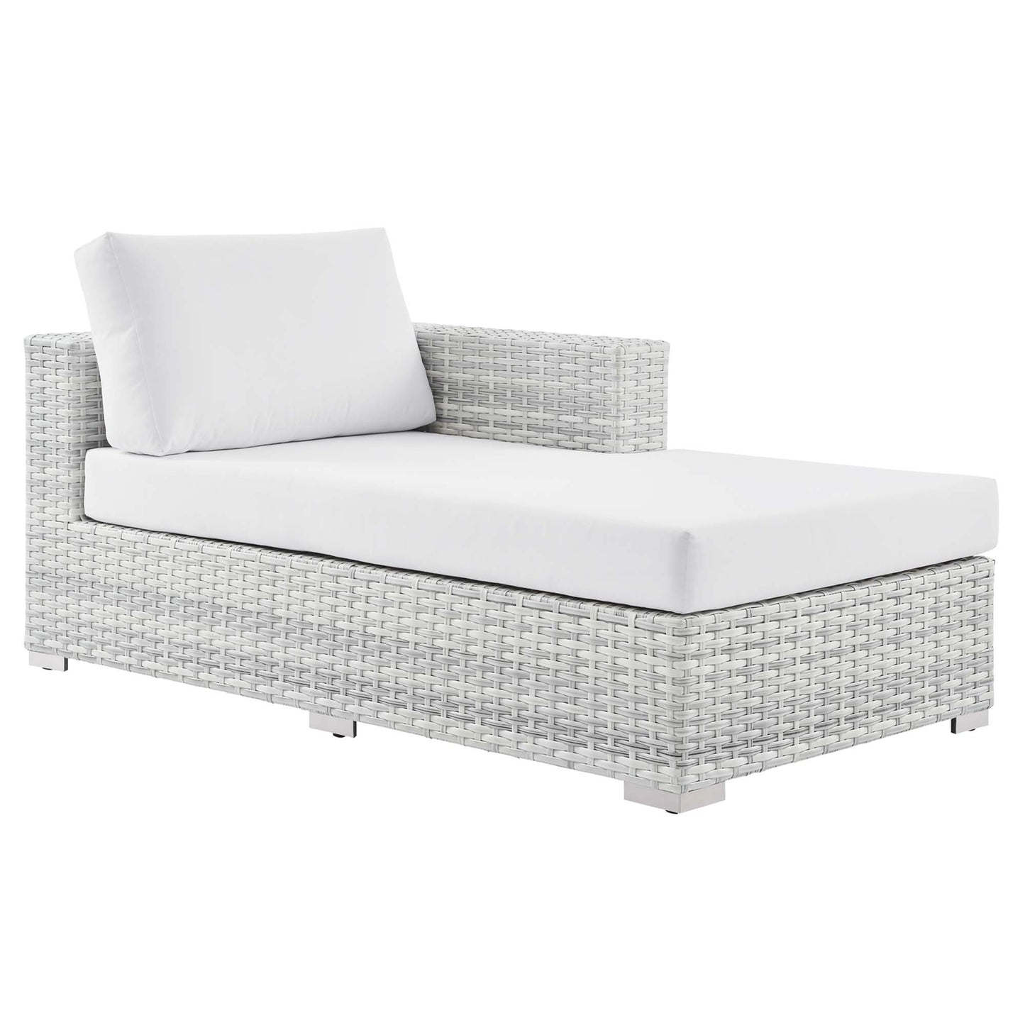 Modway Outlet Convene Outdoor Patio Right Chaise by Modway  Outdoor Furniture Furniture Light Gray White - EEI-4304-LGR-WHI